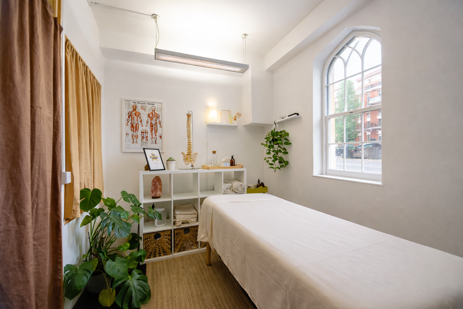 Serene wellness room with natural light Serene wellness room with natural light